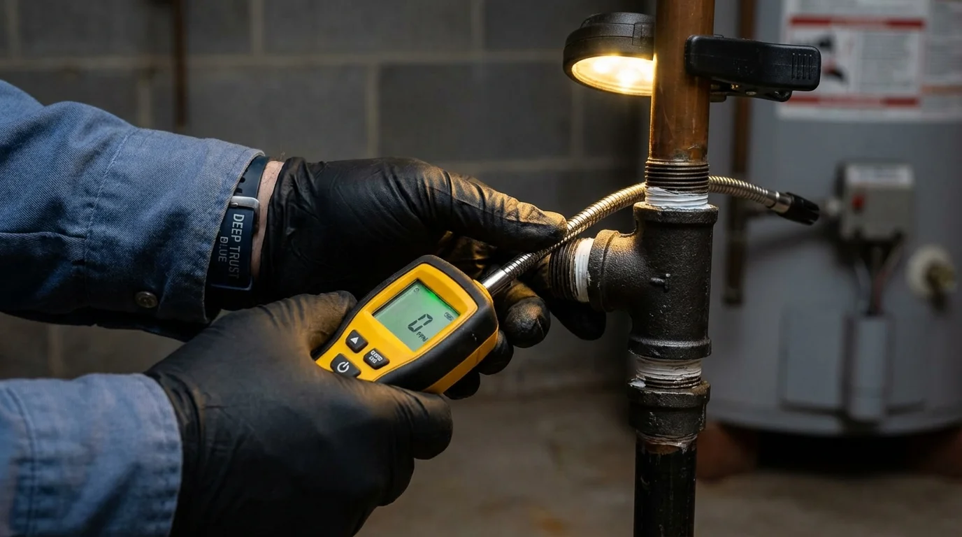 Gas leak detection with electronic sniffer by Johns Plumbing LLC in Gibsonton