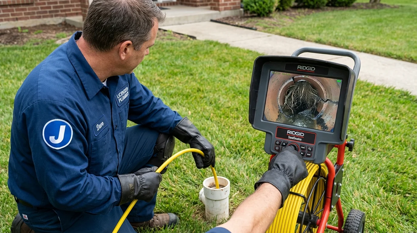 Sewer camera inspection being performed by Johns Plumbing LLC in Gibsonton