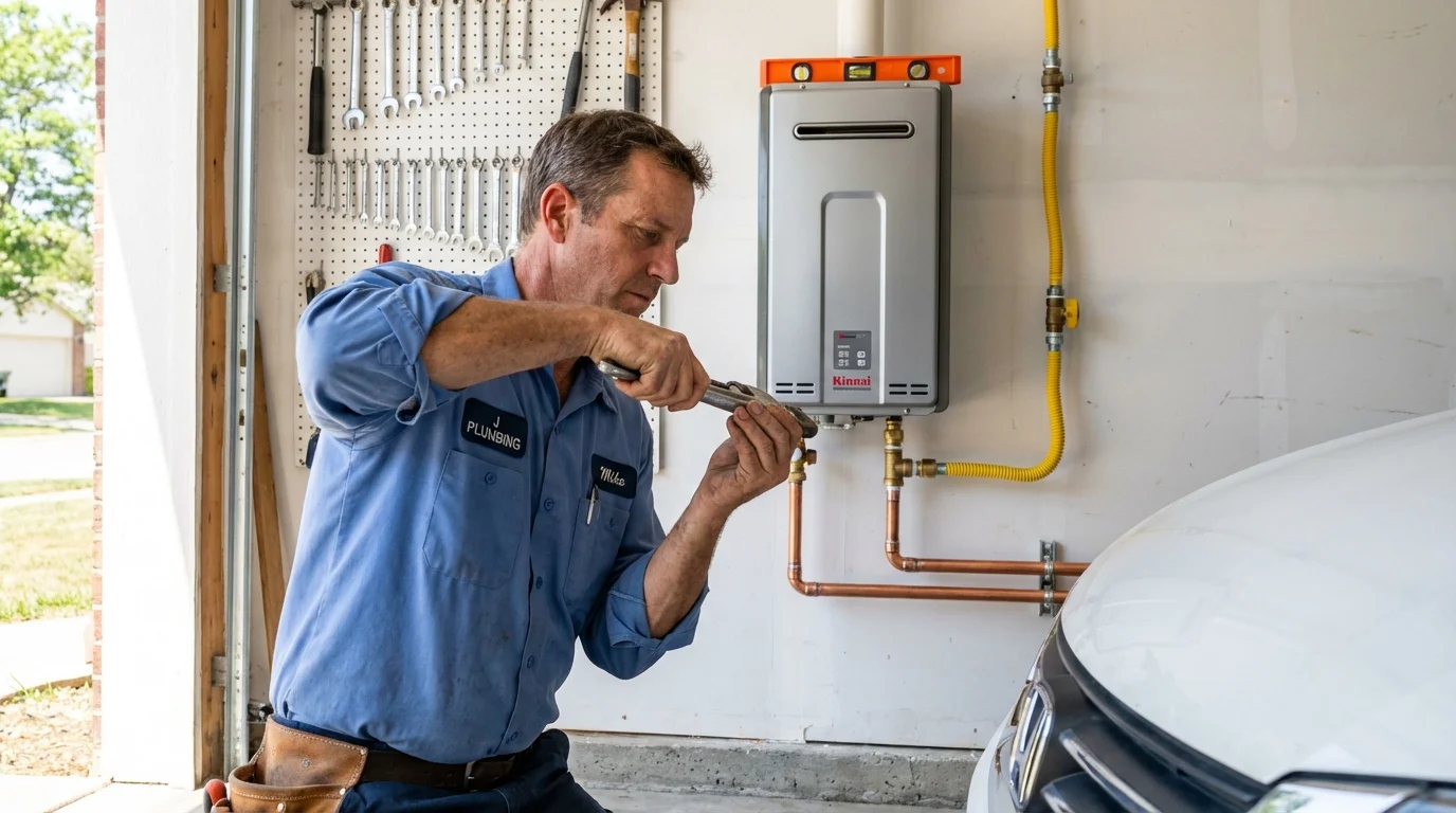 Tankless water heater installation by a Johns Plumbing LLC plumber in Gibsonton